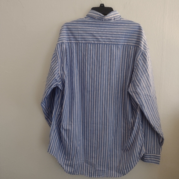 GAP Light Blue Striped Long Sleeve Button Down Dress Shirt NWT Size XL - Picture 7 of 12